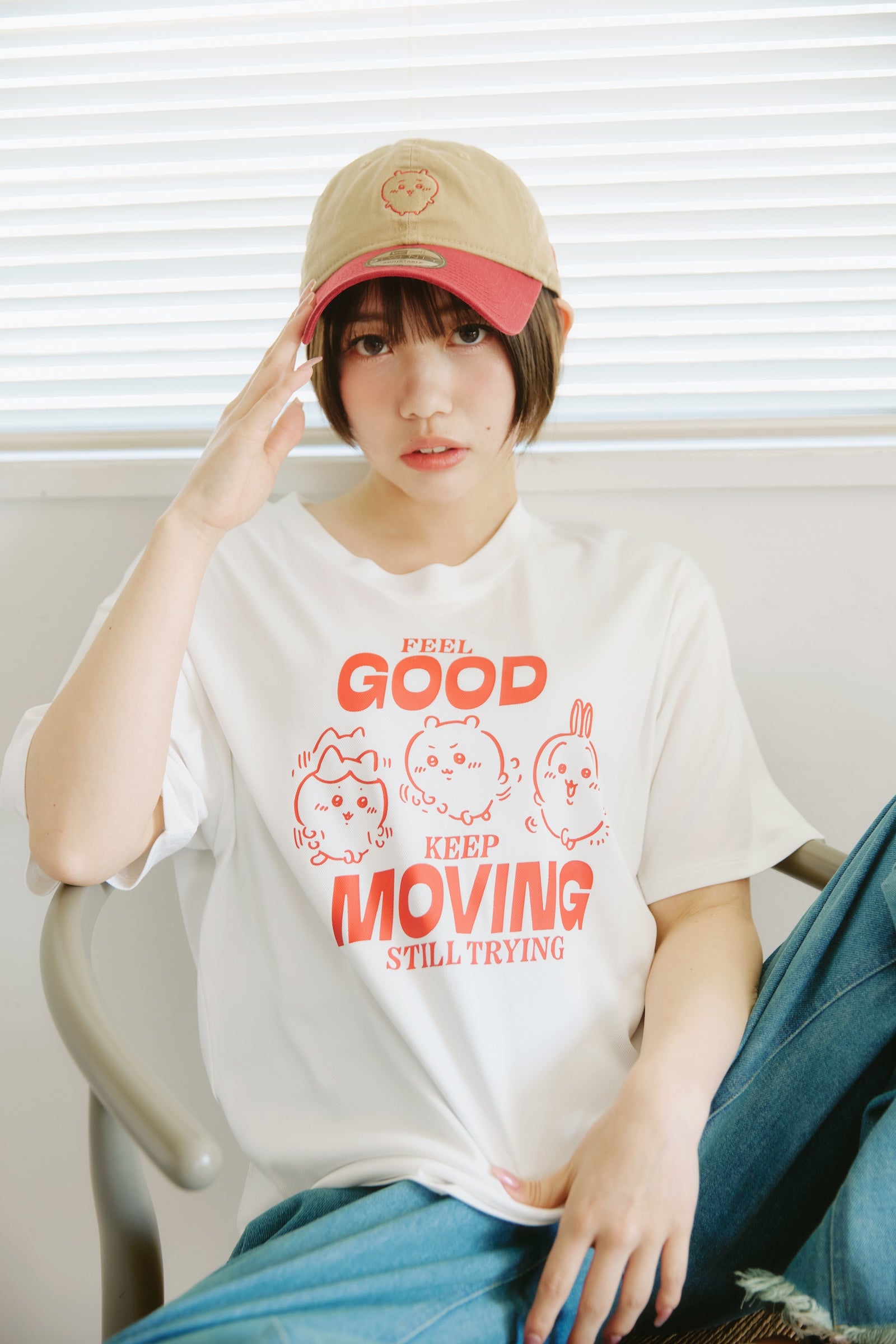 ちいかわ ドライTシャツ MOVE みんな ホワイト