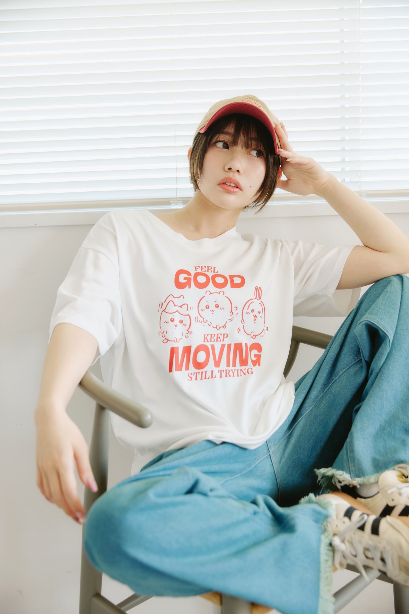 ちいかわ ドライTシャツ MOVE みんな ホワイト