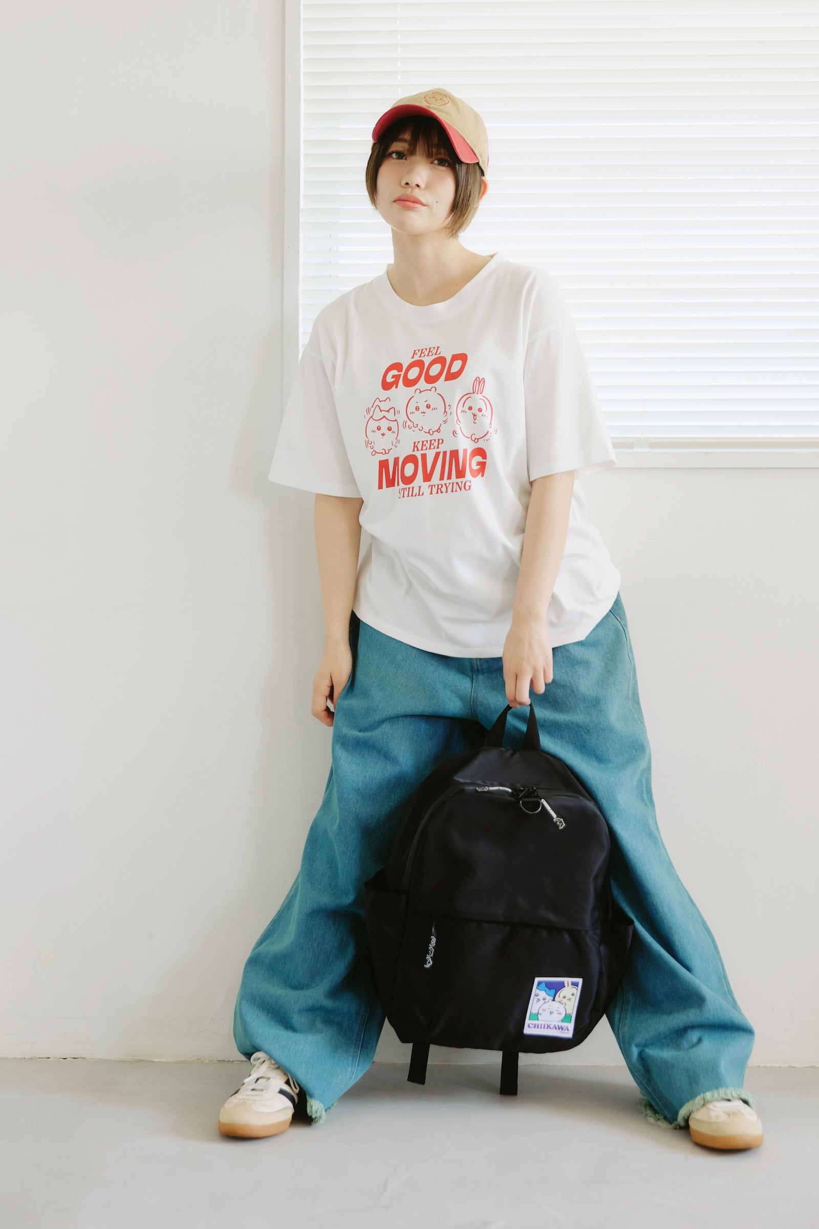 ちいかわ ドライTシャツ MOVE みんな ホワイト