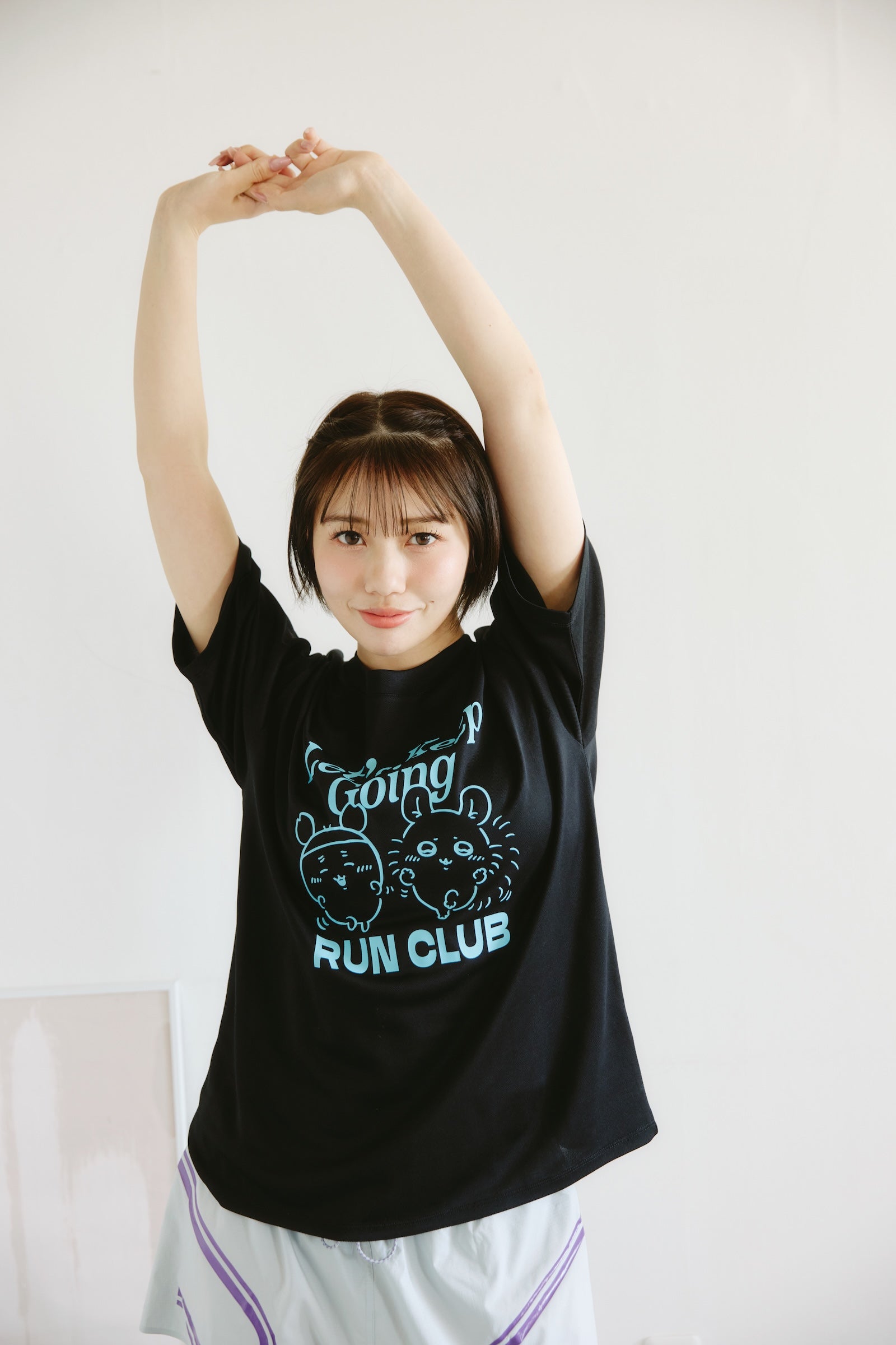 ちいかわ ドライTシャツ RUN  モモンガ古本屋 ブラック