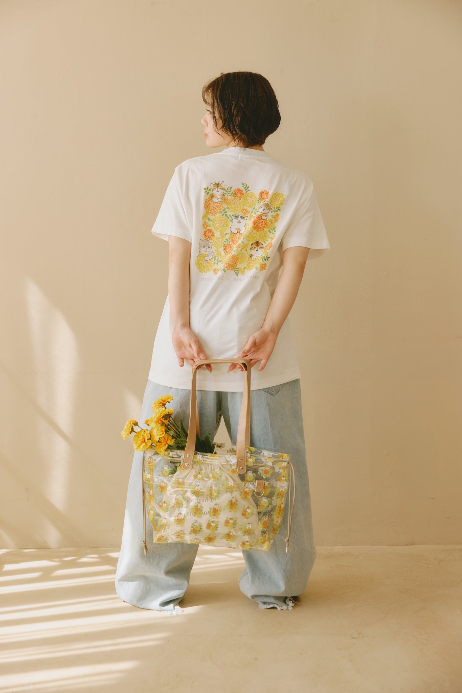 mofusand×日比谷花壇 ビニールバッグ マリーゴールド クリア ONE