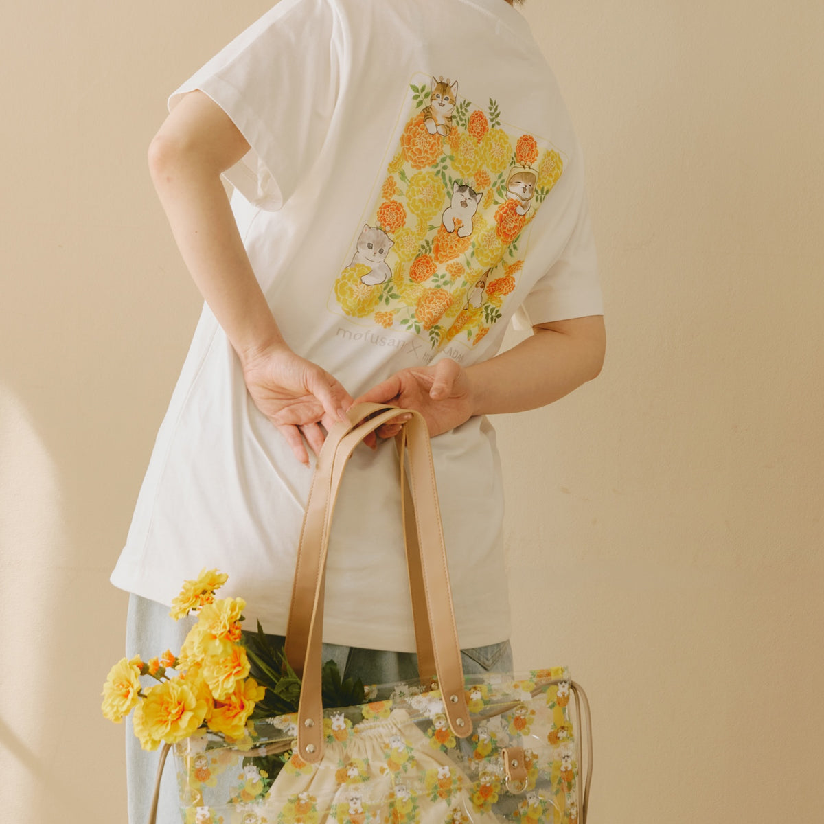 mofusand×日比谷花壇 ビニールバッグ マリーゴールド クリア ONE