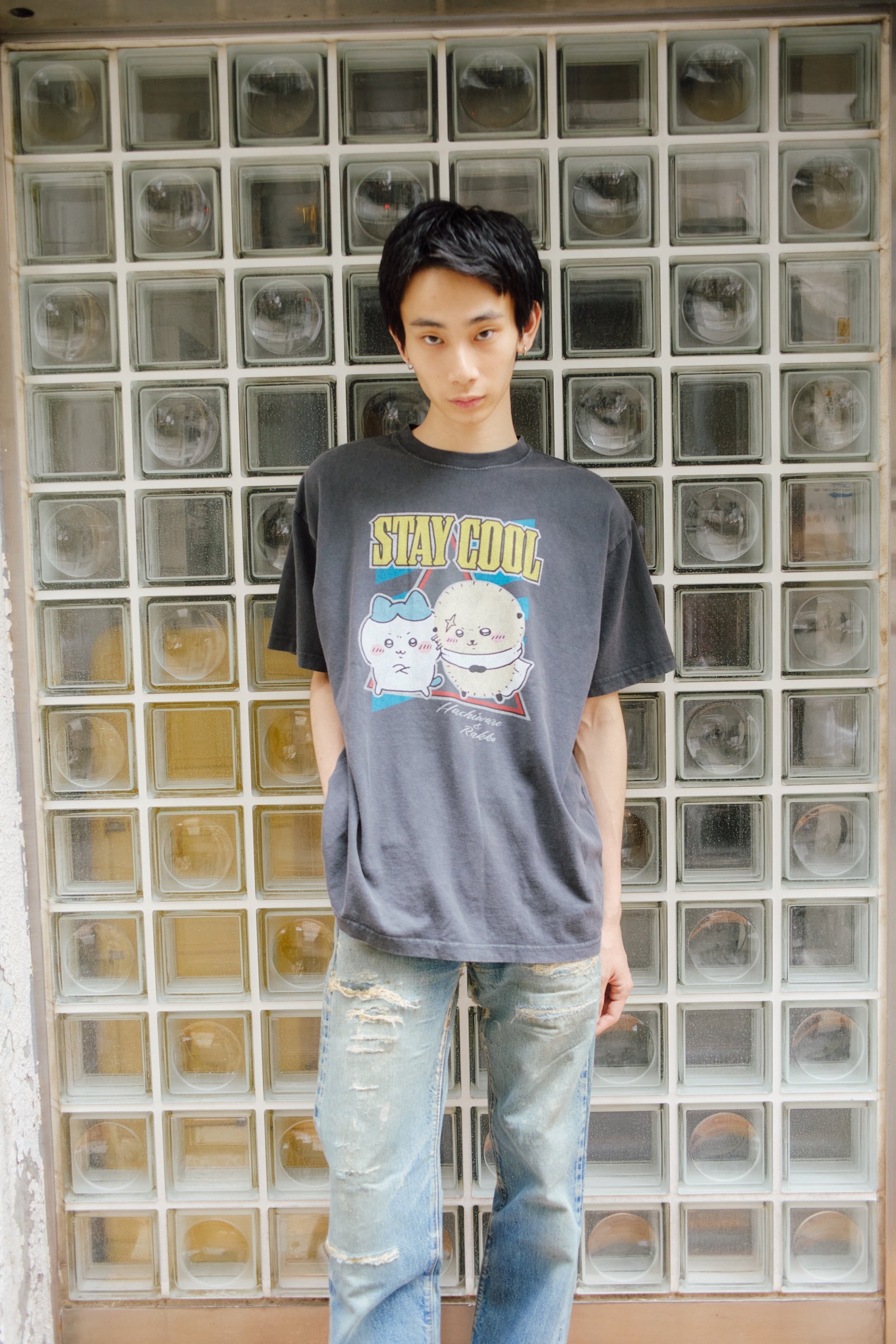 【7月中旬以降お届け】ちいかわ Tシャツ STAY COOL スミ
