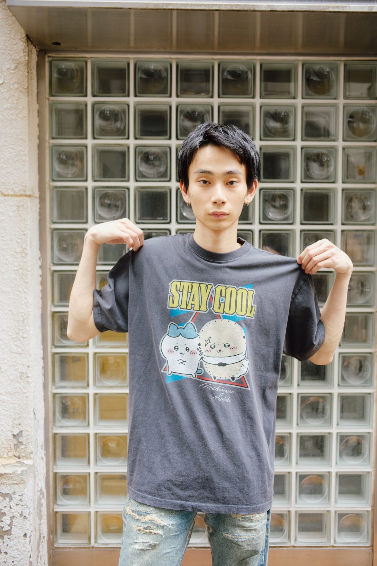 【7月中旬以降お届け】ちいかわ Tシャツ STAY COOL スミ
