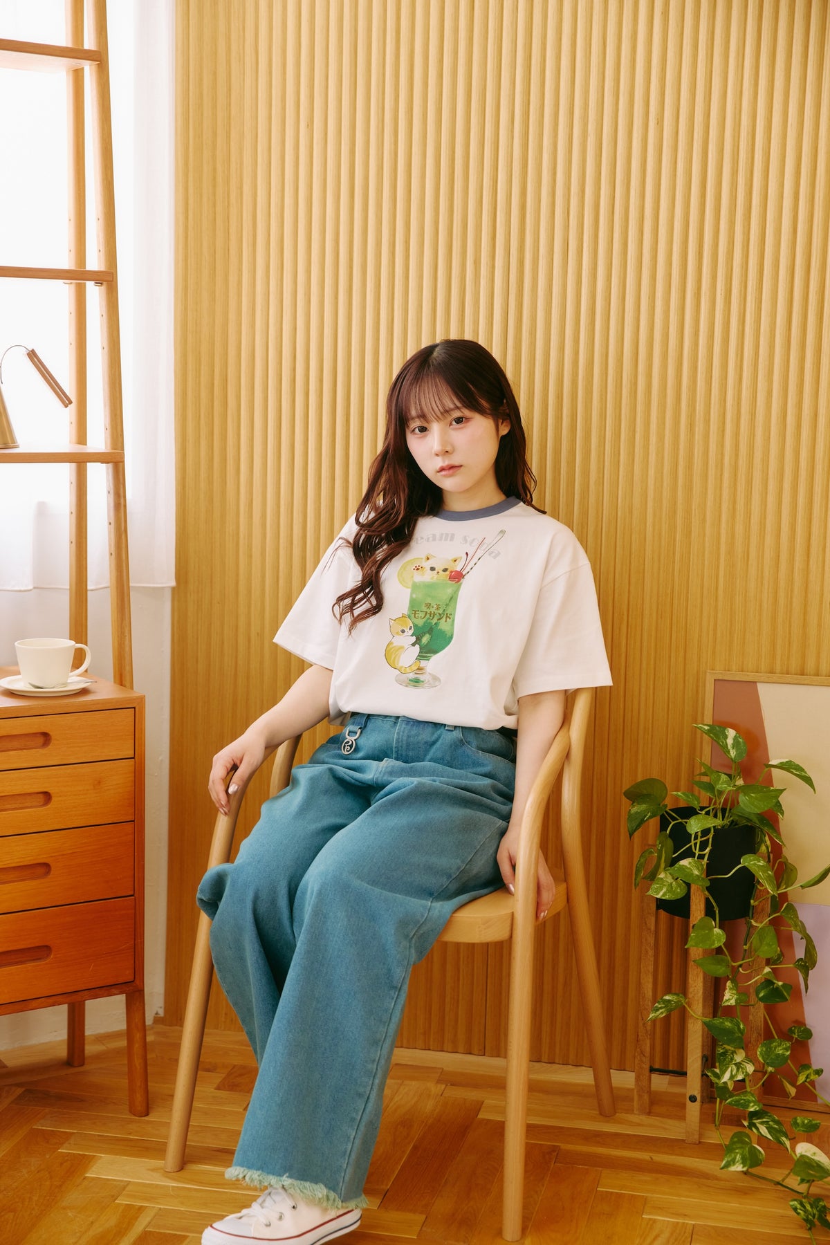 mofusand  Tシャツ  クリームソーダ ホワイト