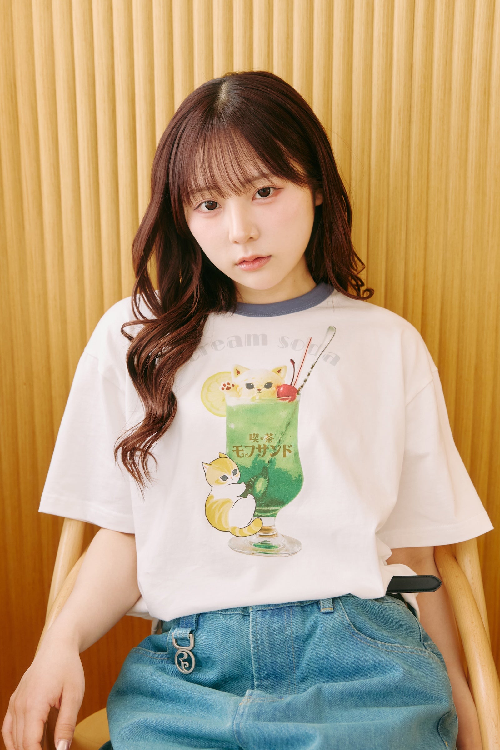 mofusand  Tシャツ  クリームソーダ ホワイト