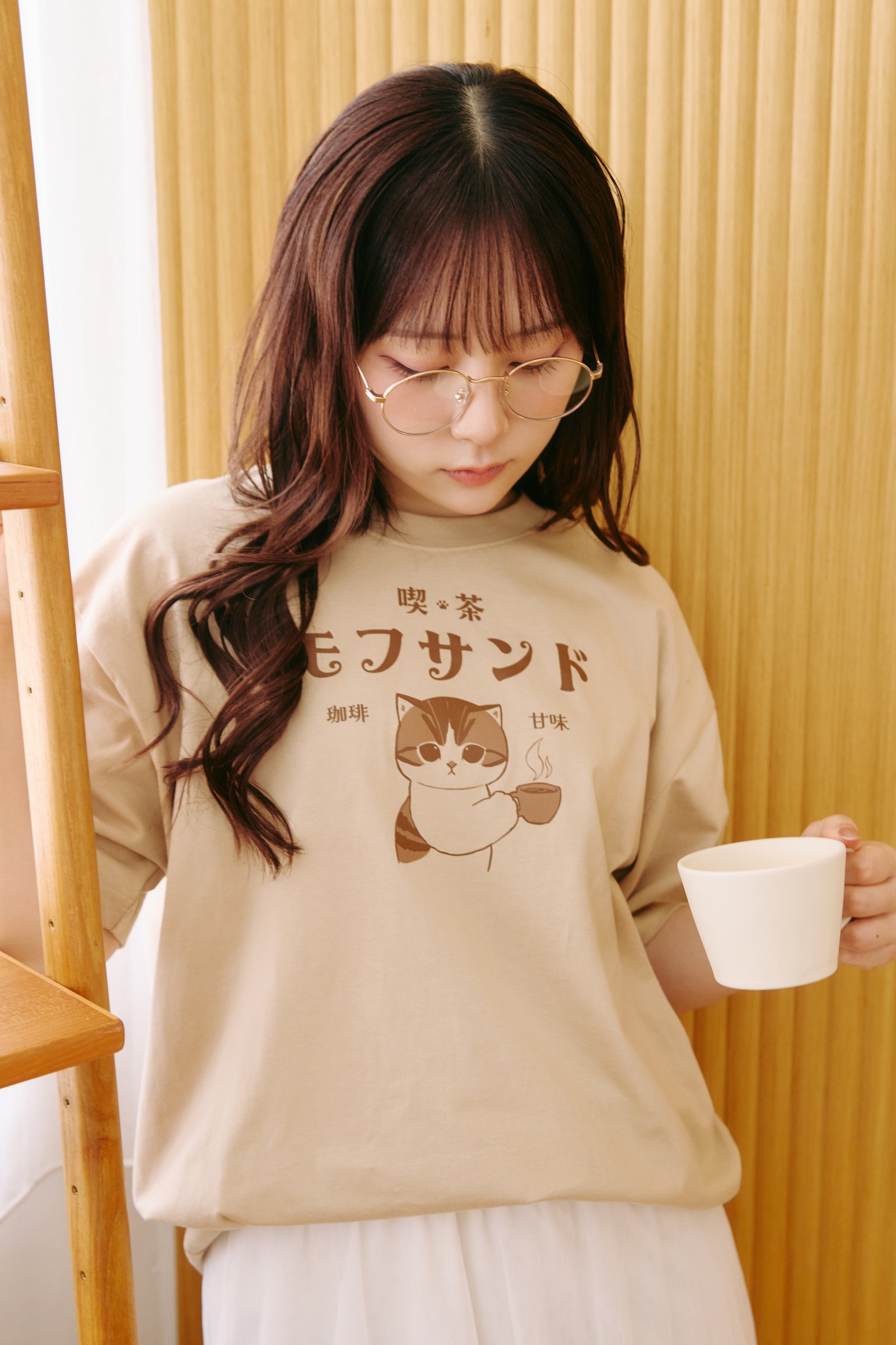 mofusand  Tシャツ  喫茶モフサンド ナチュラル