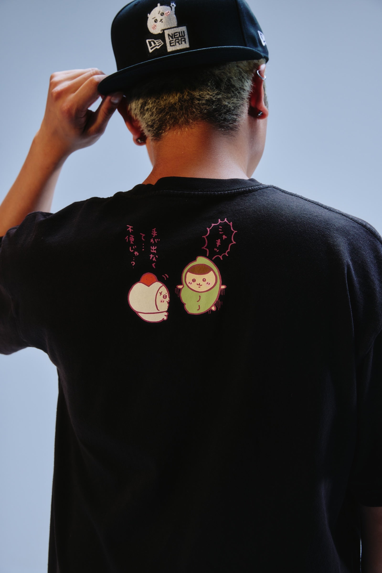 【先行販売】ちいかわ 発泡プリントTシャツ BAPHOMET GOURMET ブラック
