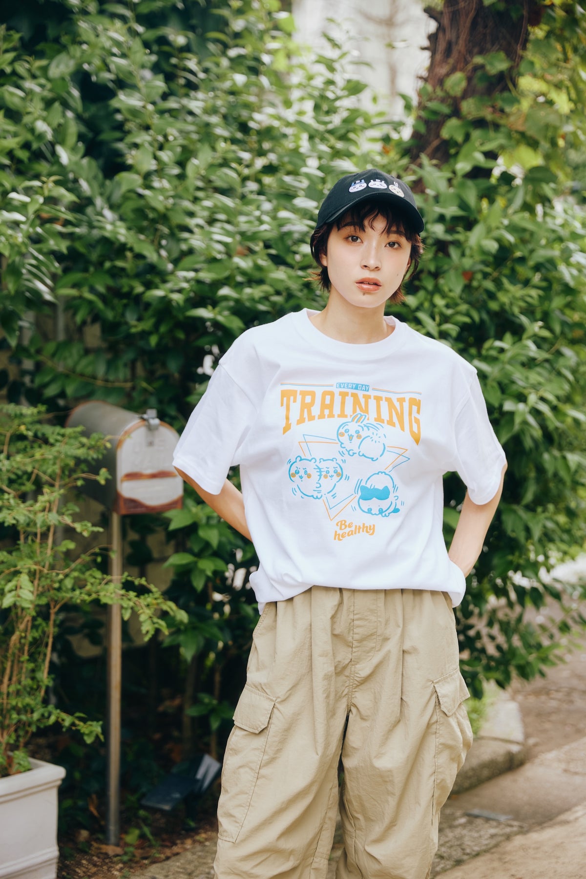 ちいかわ Tシャツ TRAINING（トリオ） ホワイト