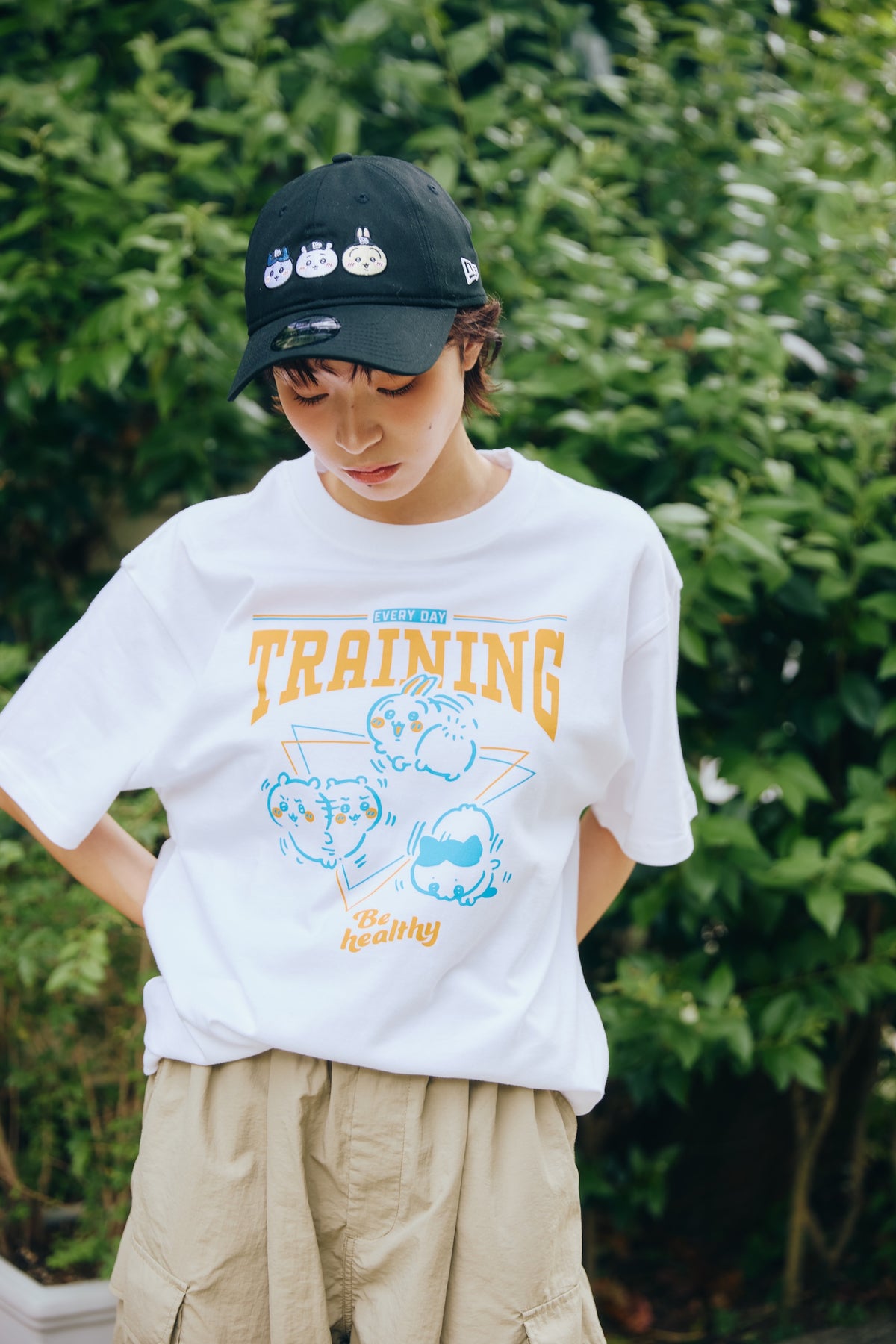 ちいかわ Tシャツ TRAINING（トリオ） ホワイト