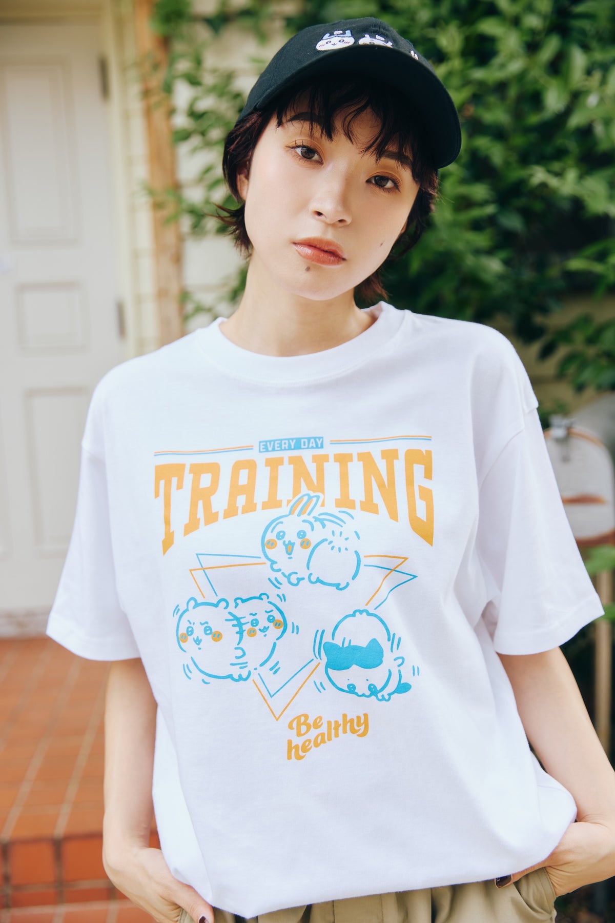 ちいかわ Tシャツ TRAINING（トリオ） ホワイト