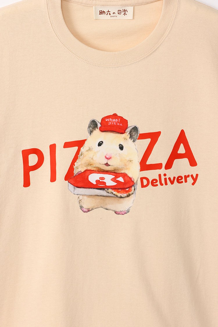 助六の日常 Tシャツ PIZZA ナチュラル