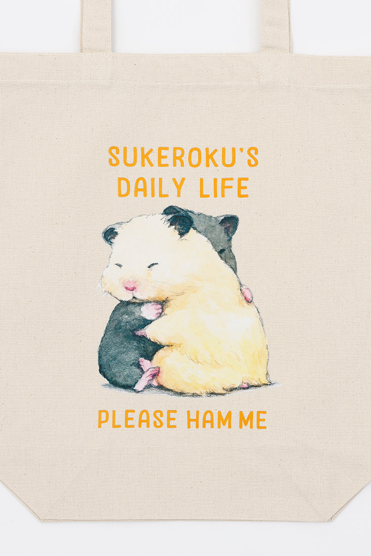 助六の日常 トートバッグ PLEASE HAM ME ナチュラル