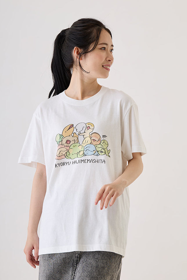 恐竜はじめました Tシャツ 恐竜フレンズ ホワイト
