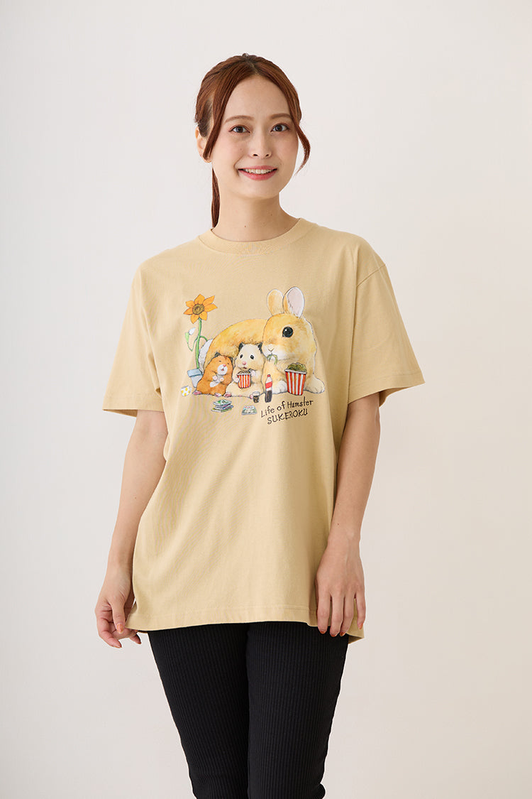 助六の日常 Tシャツ うさぎ ライトベージュ
