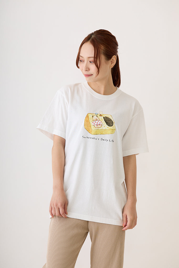 助六の日常 Tシャツ シフォンのベッド ホワイト