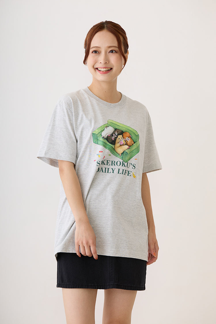 助六の日常 Tシャツ ぎゅうぎゅう アッシュ