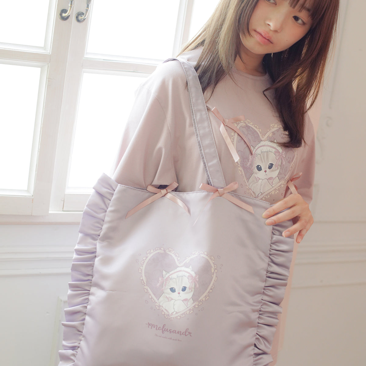mofusand バレエコア トートバッグ ももりぼにゃん ピンク