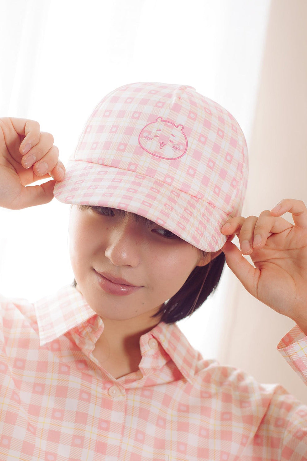 ちいかわ チェックシリーズ CAP ちいかわ ピンク