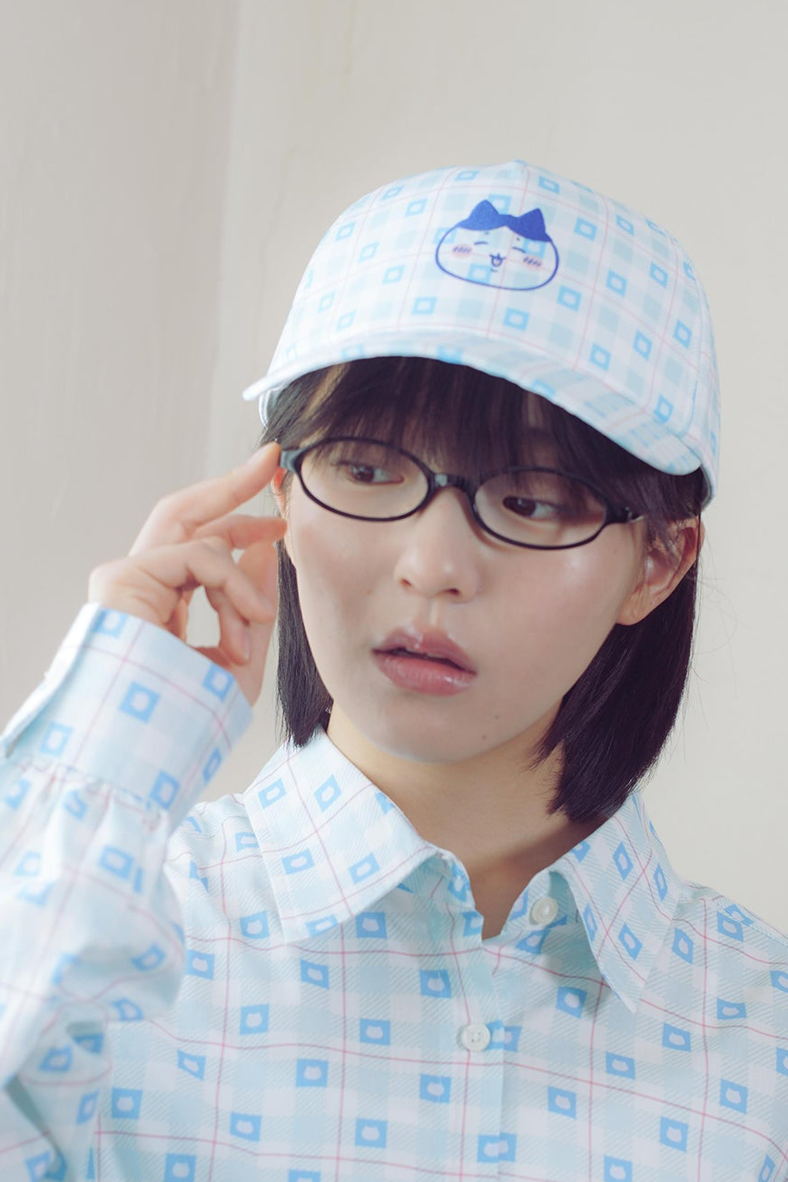 ちいかわ チェックシリーズ CAP ハチワレ ブルー