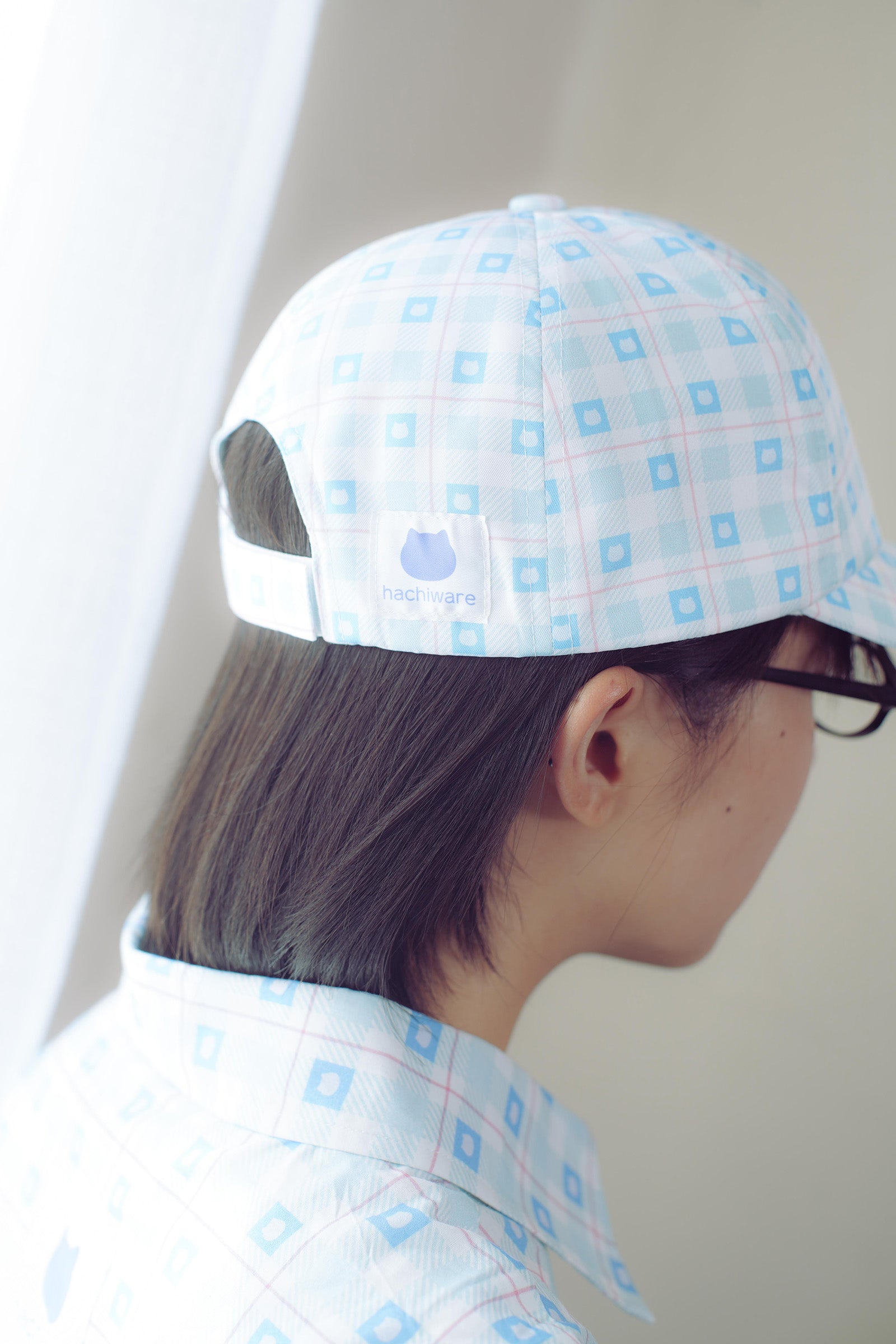 ちいかわ チェックシリーズ CAP ハチワレ ブルー