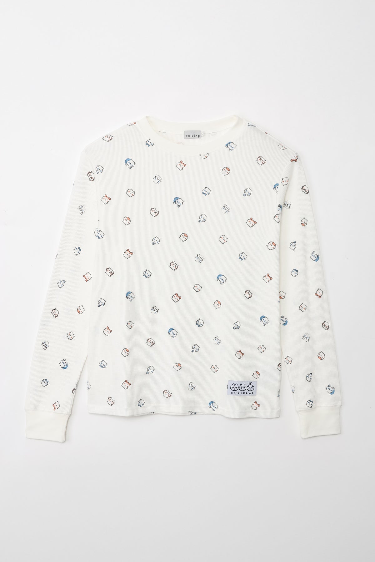 ちいかわ ワッフル長袖Tシャツ 小さいの ホワイト