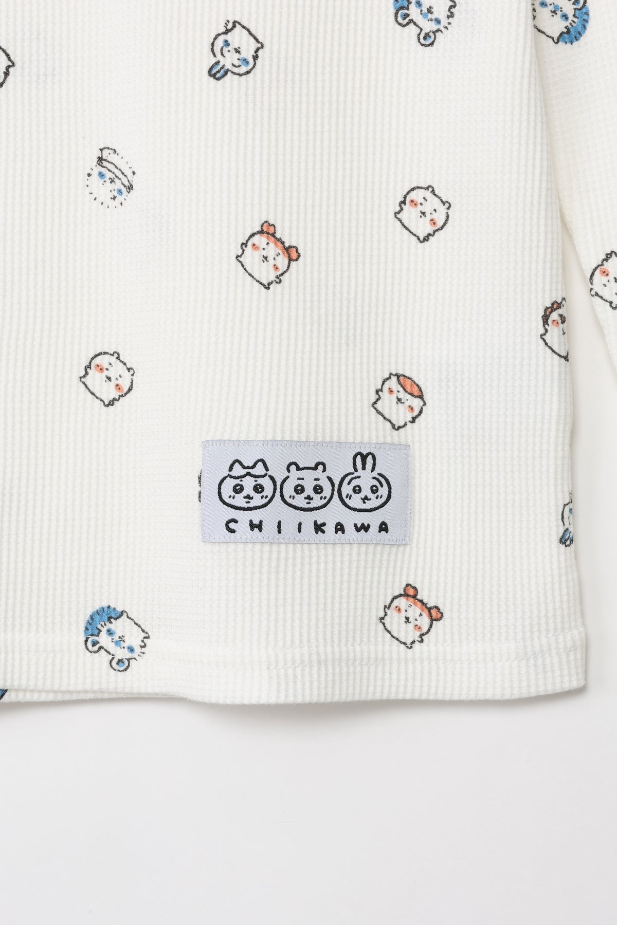ちいかわ ワッフル長袖Tシャツ 小さいの ホワイト