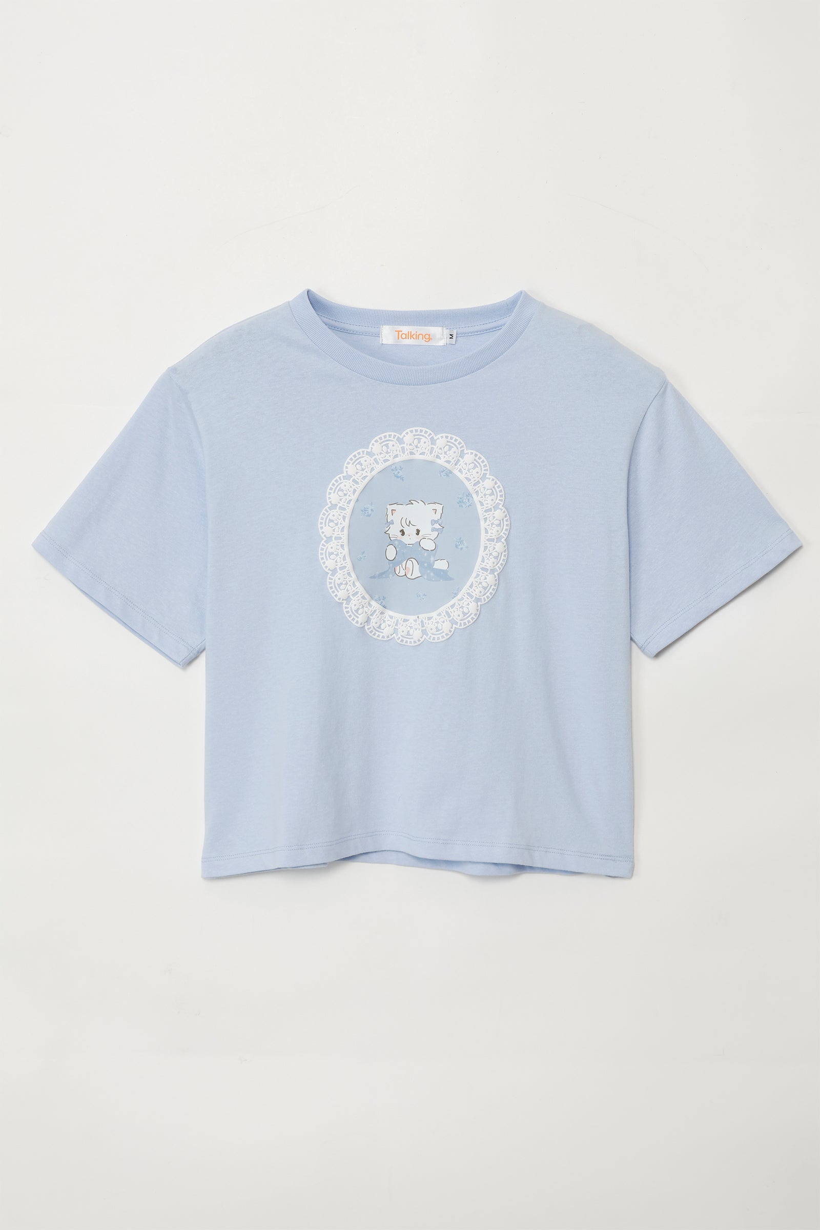 Lil ala mode Tシャツ Lace Frame MOUSSE ブルー