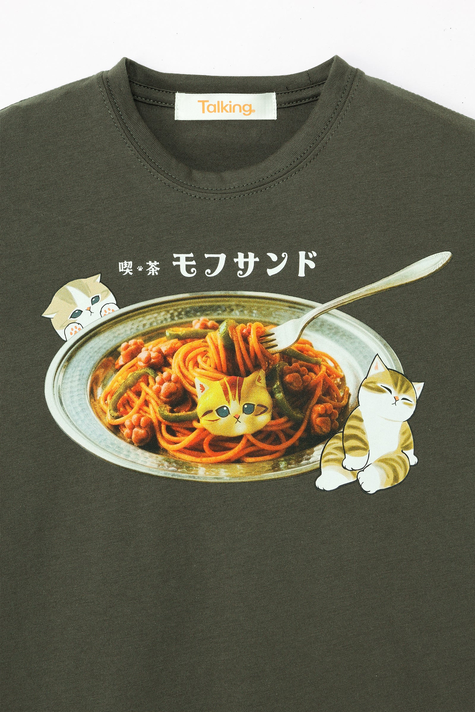 mofusand  キッズTシャツ  二ャポリタン スミクロ