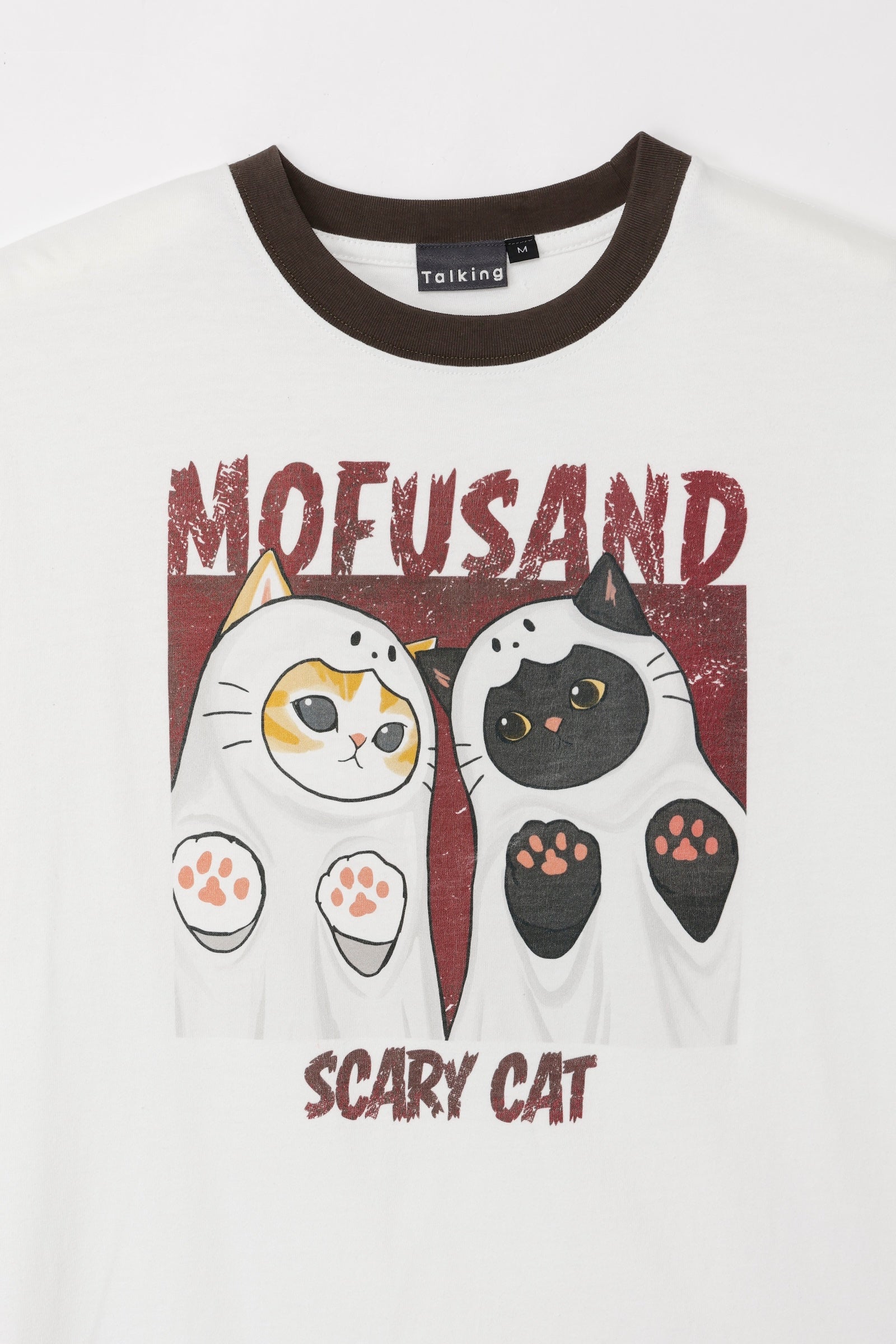 【先行販売】mofusand Tシャツ SCARY CAT ホワイト