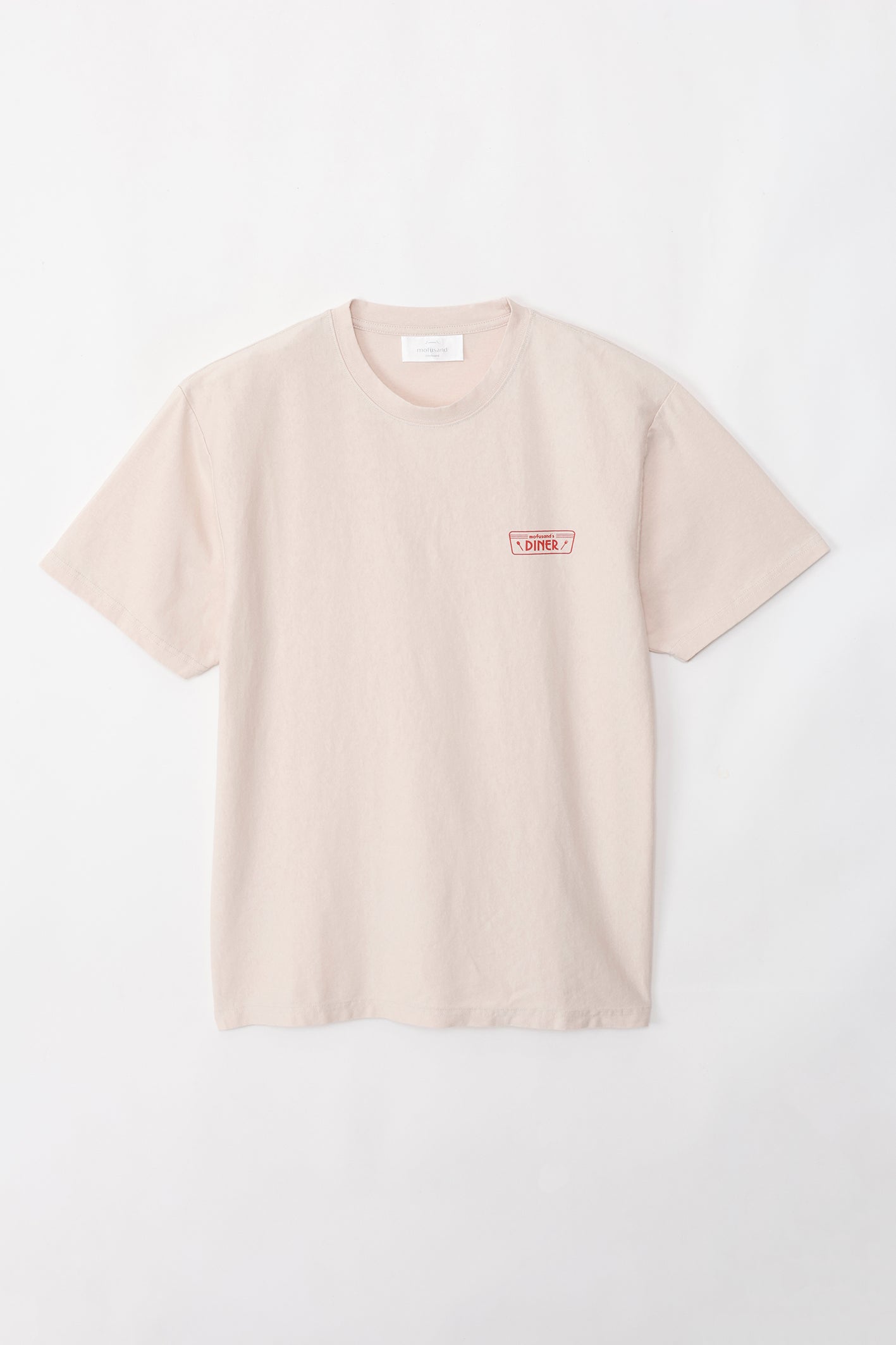 【2BUY10%OFF対象商品】mofusand Tシャツ ダイナー MENU アイボリー