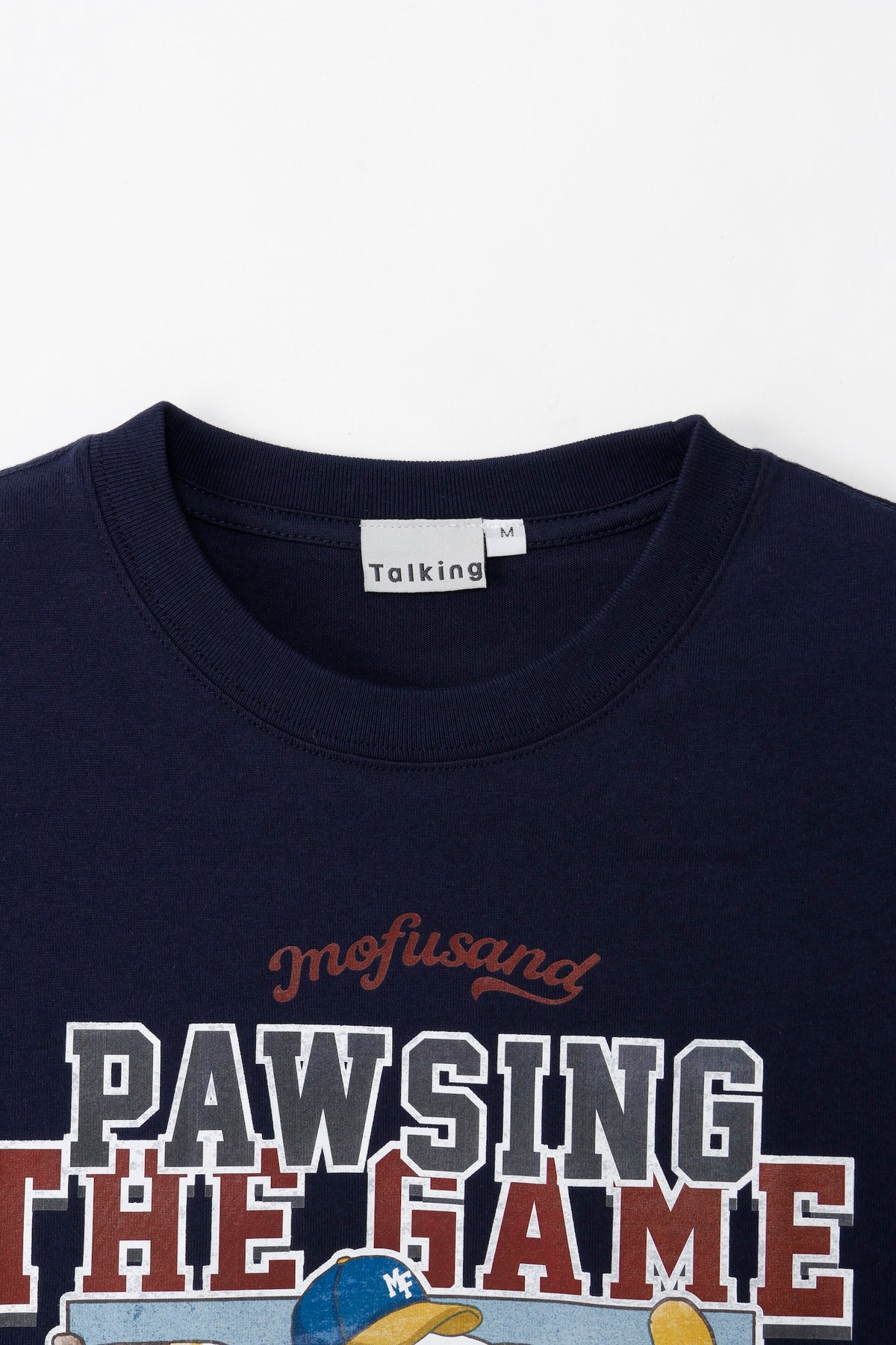mofusand Tシャツ PAWSING THE GAME  ネイビー
