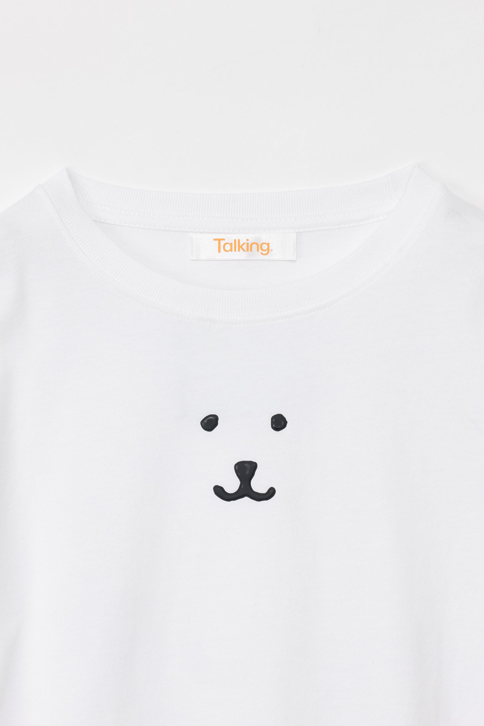 ナガノキャラクターズ 長袖Ｔシャツ モノクロなくま ホワイト