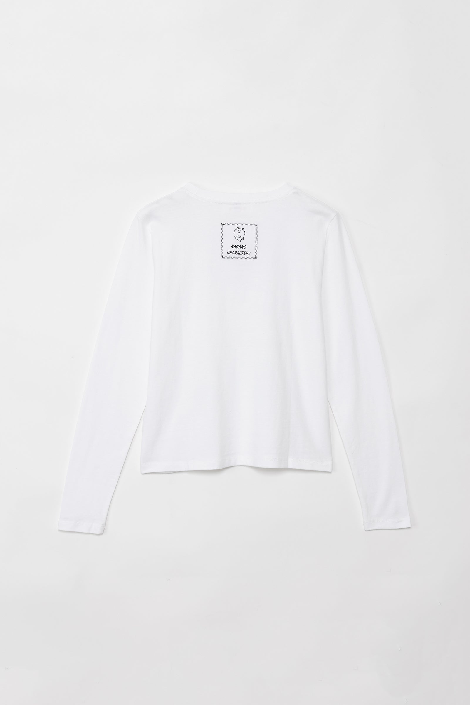ナガノキャラクターズ 長袖Ｔシャツ モノクロなくま ホワイト