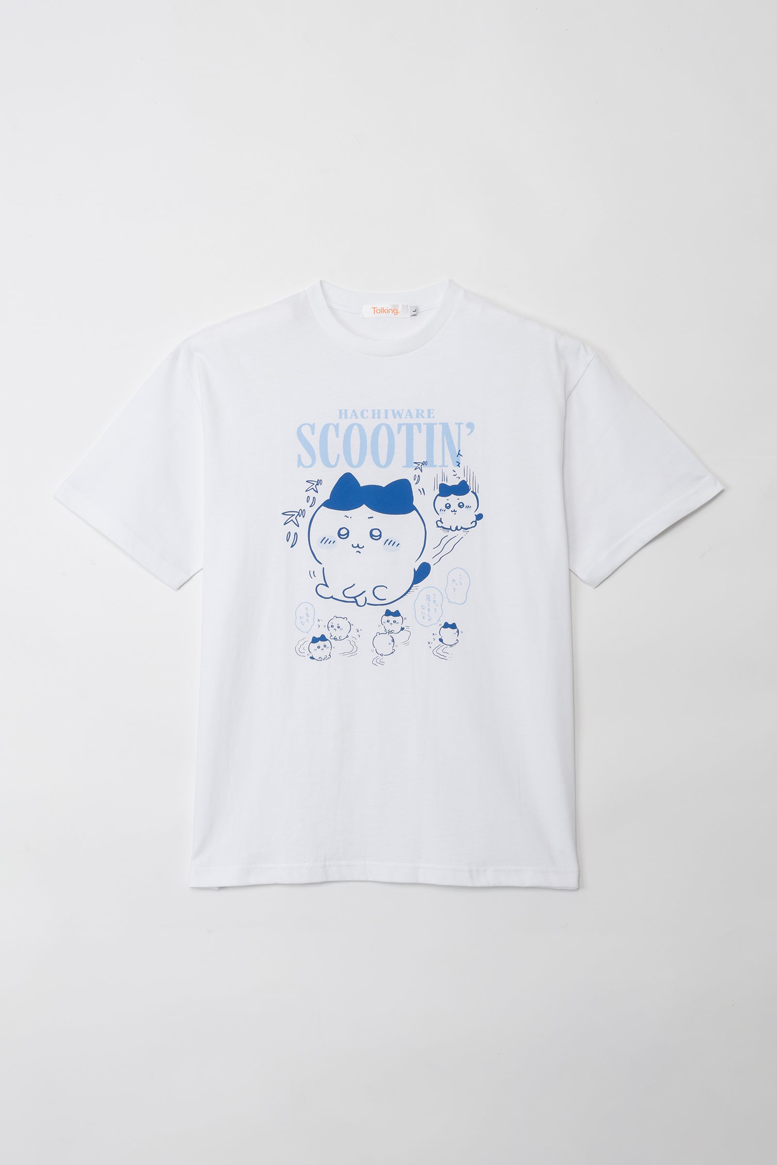 ちいかわ パックTシャツ おしりズリズリ/ステッカー ホワイト/スミ