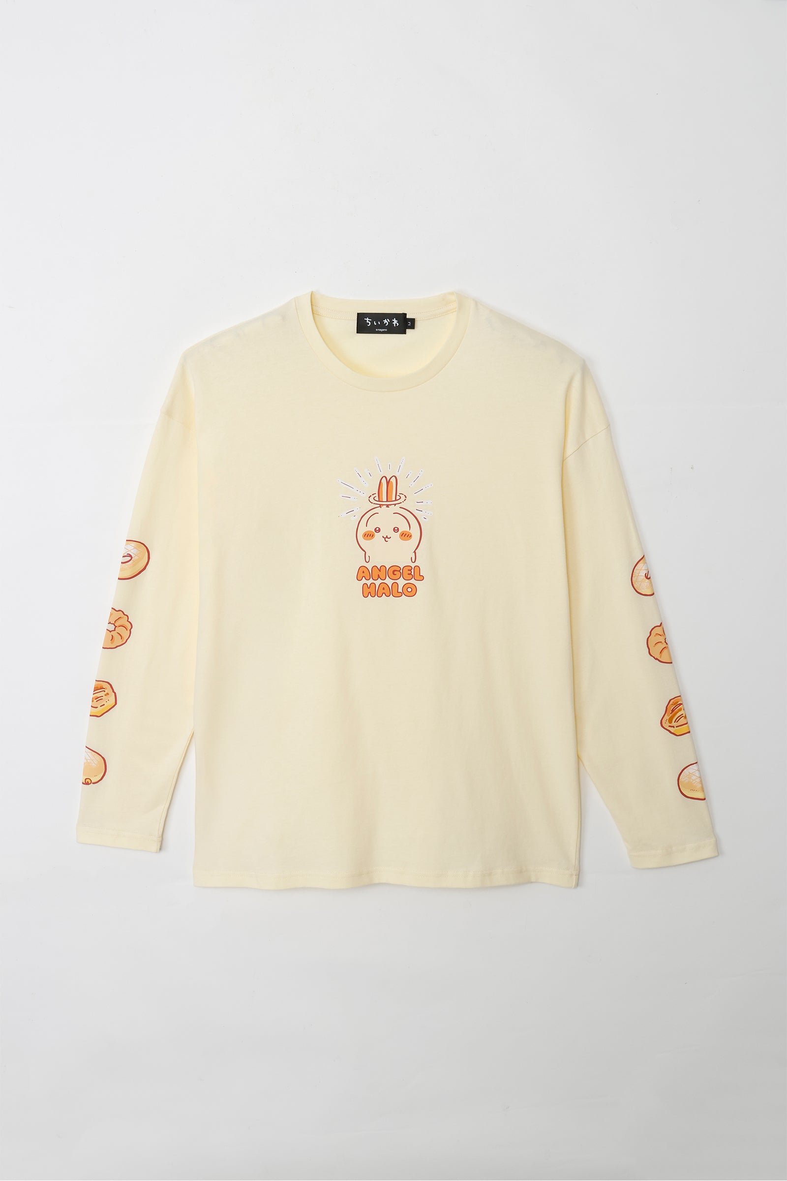 【2BUY10%OFF対象商品】ちいかわ 長袖Ｔシャツ ドーナッツ イエローベージュ