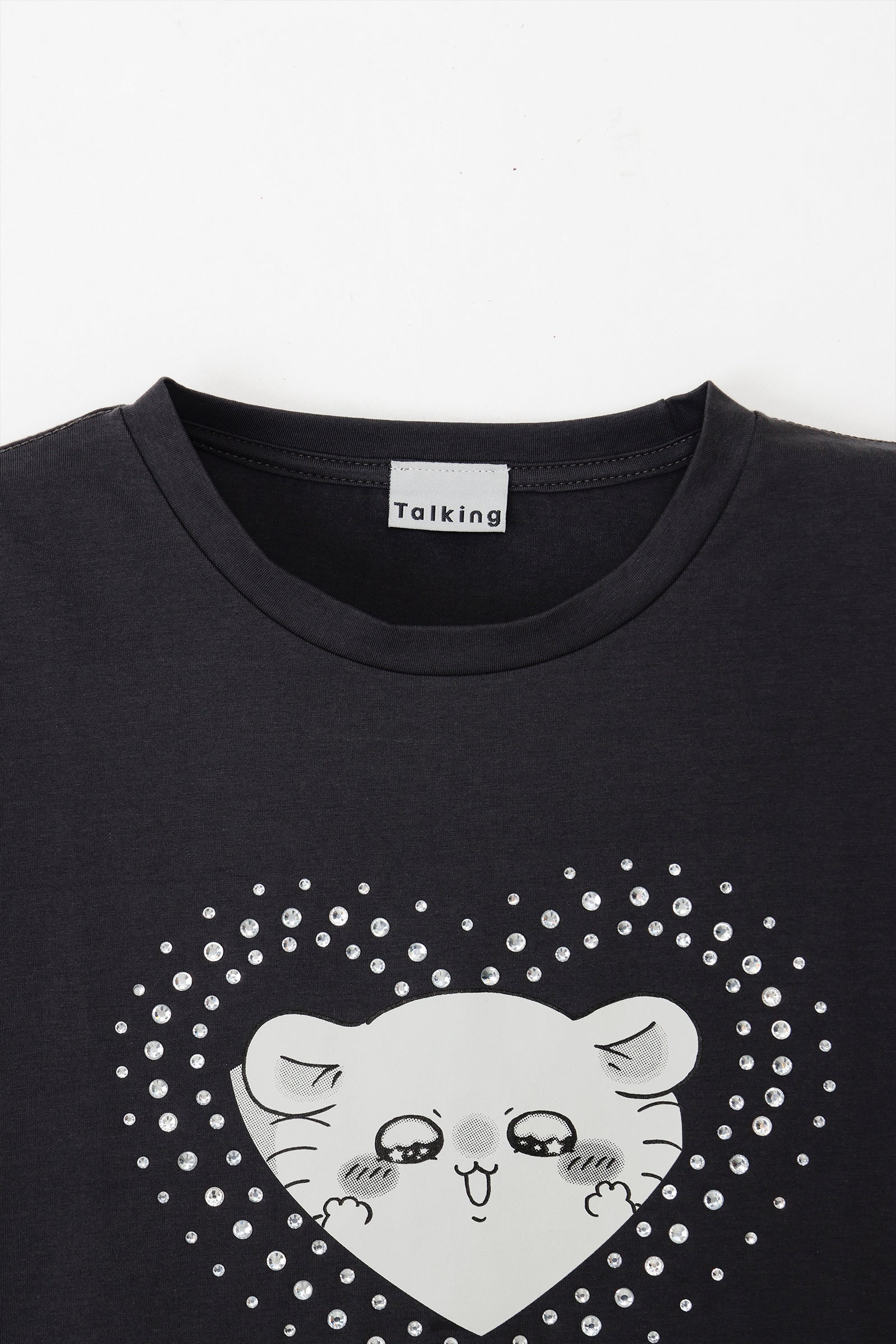 ちいかわ ラインストーンTシャツ DECO(モモンガ) スミクロ
