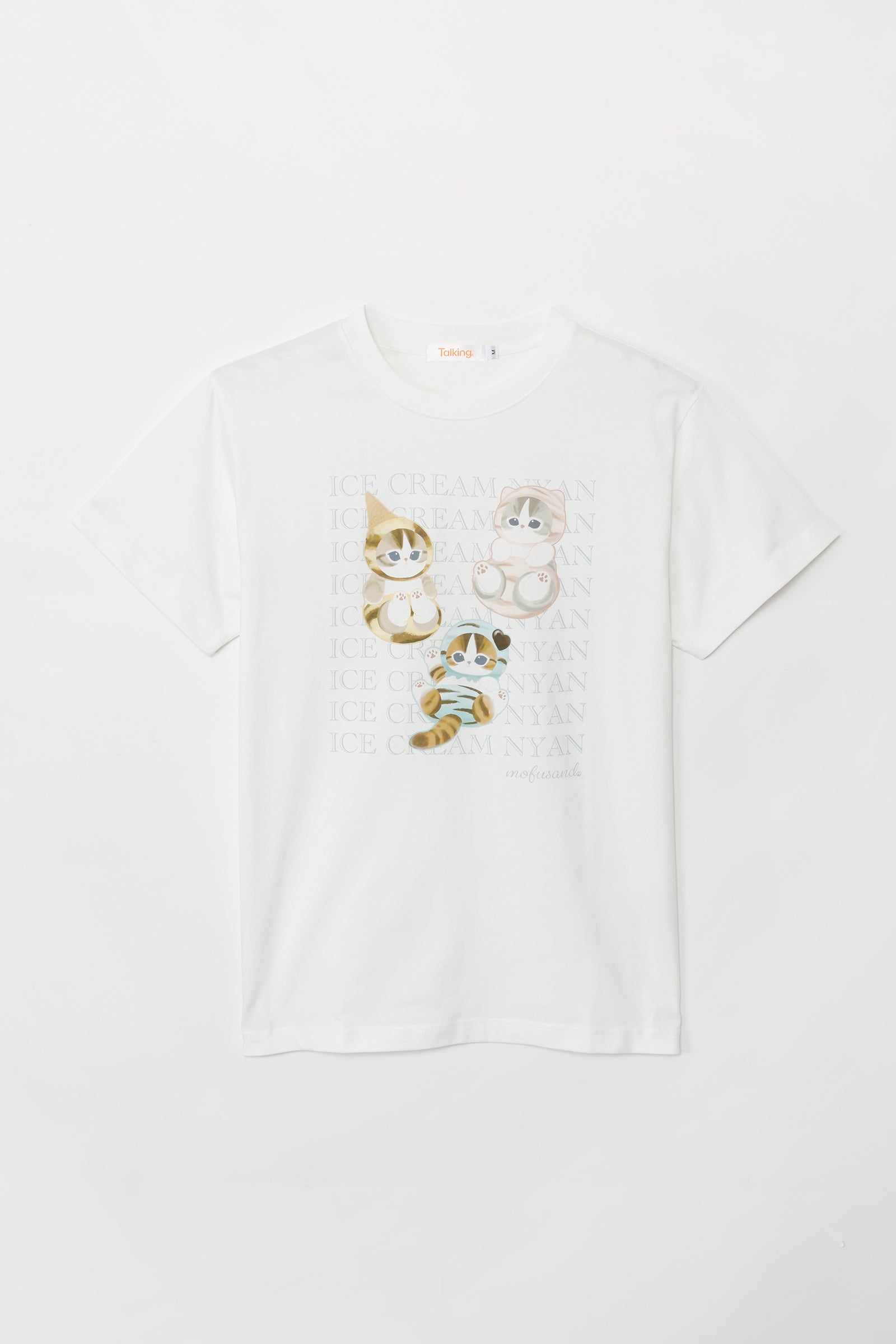 mofusand Tシャツ ICE CREAM NYAN ホワイト