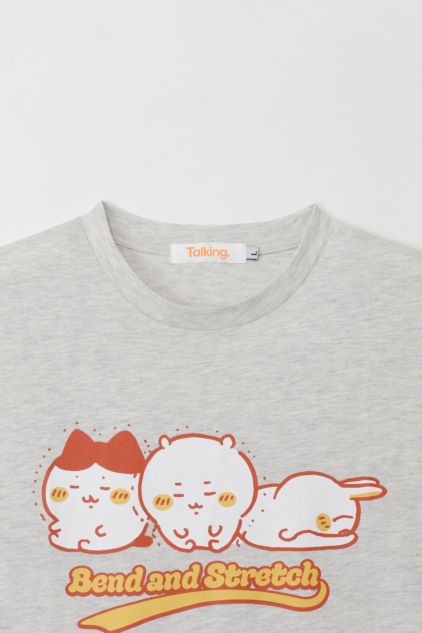 ちいかわ パックTシャツ 焼肉/屈伸 ブラック/オートミール