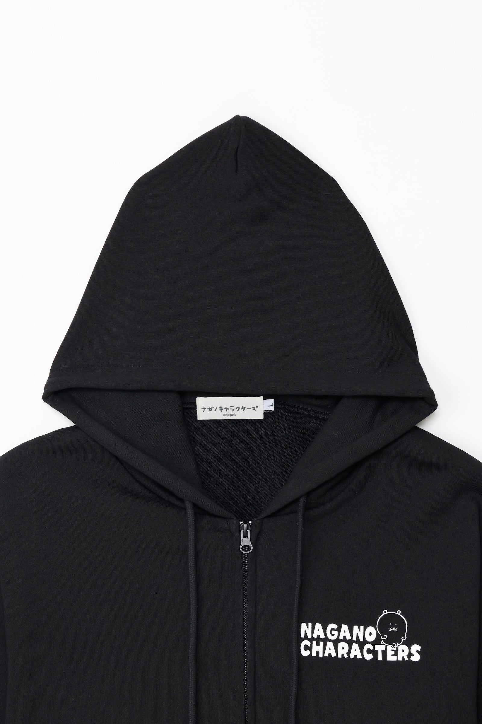 【2BUY10%OFF対象商品】ナガノキャラクターズ ZIPパーカー 集合 ブラック