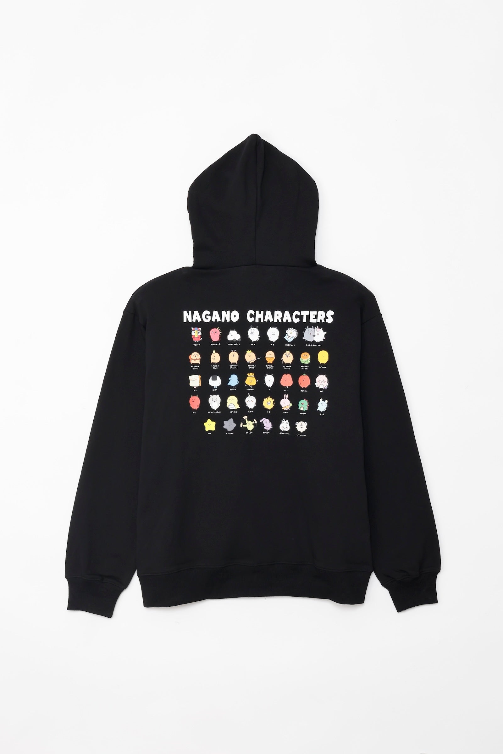 【2BUY10%OFF対象商品】ナガノキャラクターズ ZIPパーカー 集合 ブラック