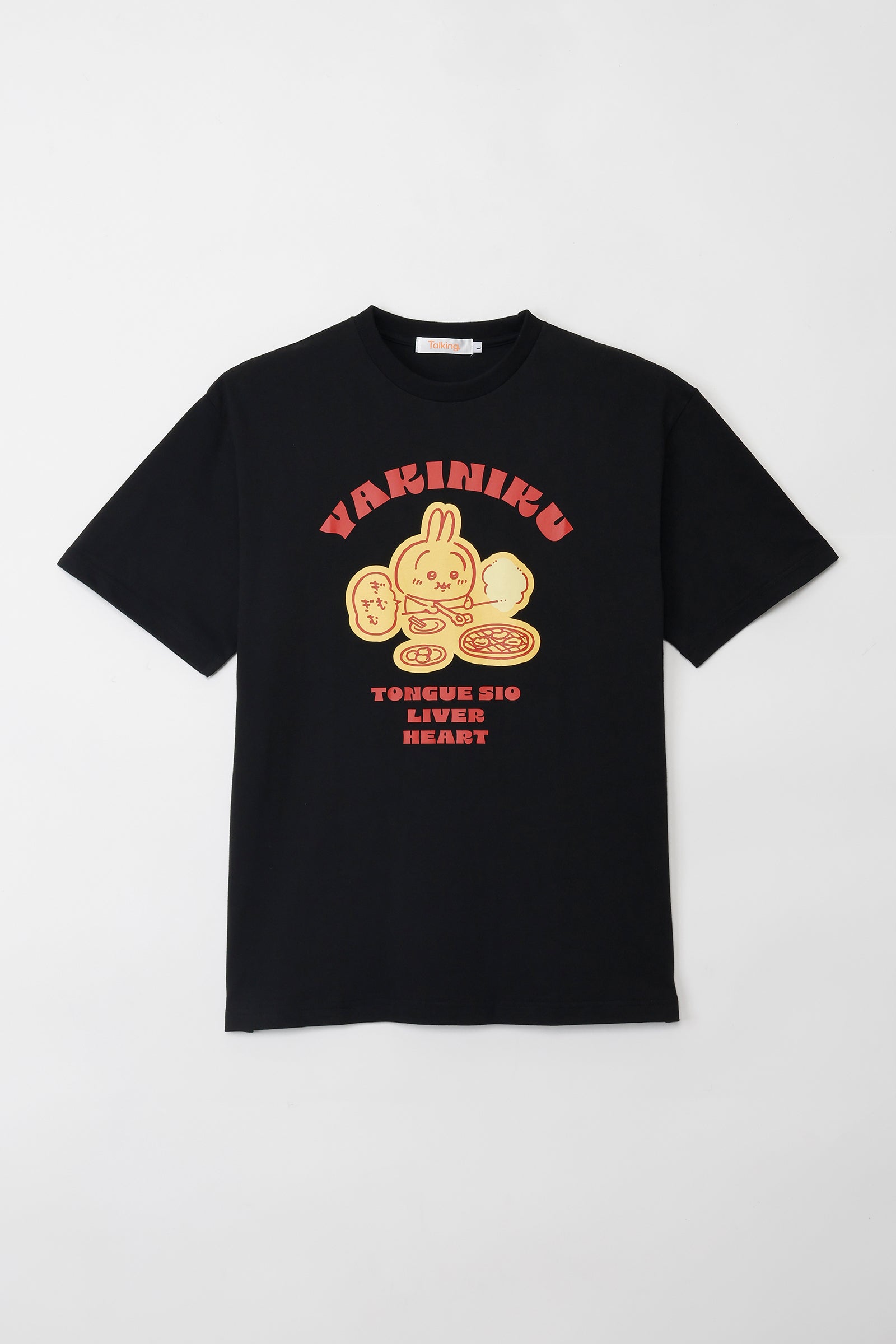 ちいかわ パックTシャツ 焼肉/屈伸 ブラック/オートミール