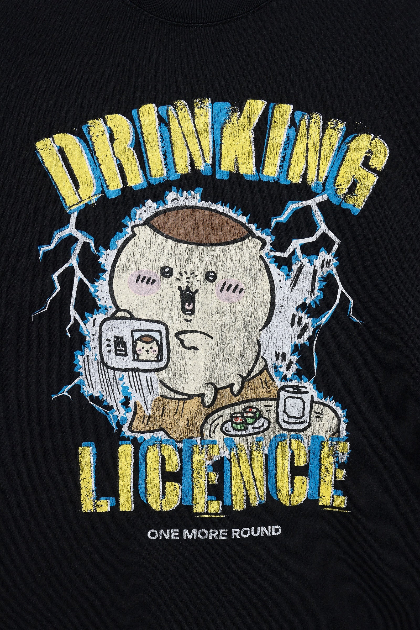 ちいかわ Tシャツ DRINKING LICENCE ブラック
