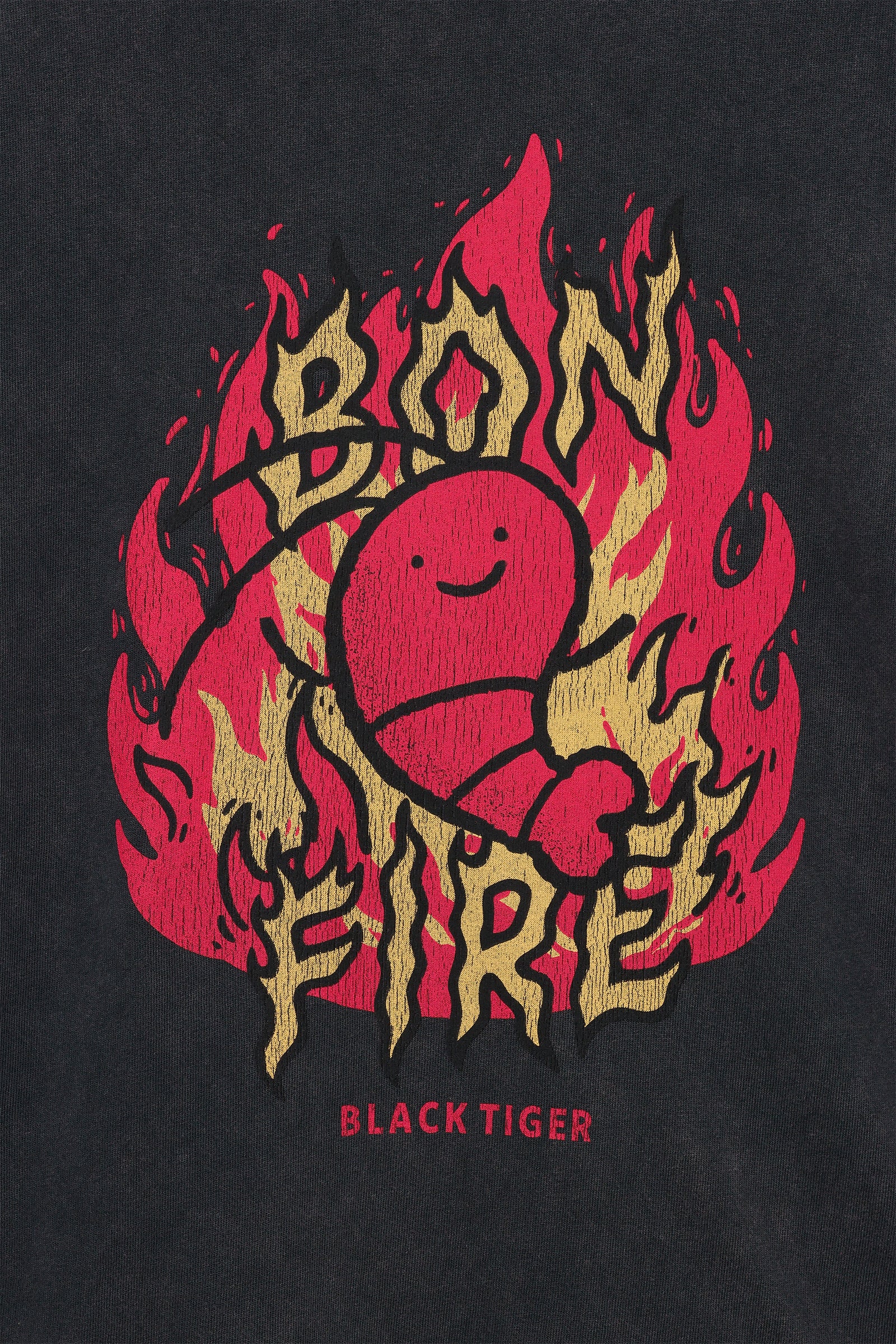 【7月中旬以降お届け】ホワイトタイガーとブラックタイガー Tシャツ ブラックタイガー BONFIRE スミ