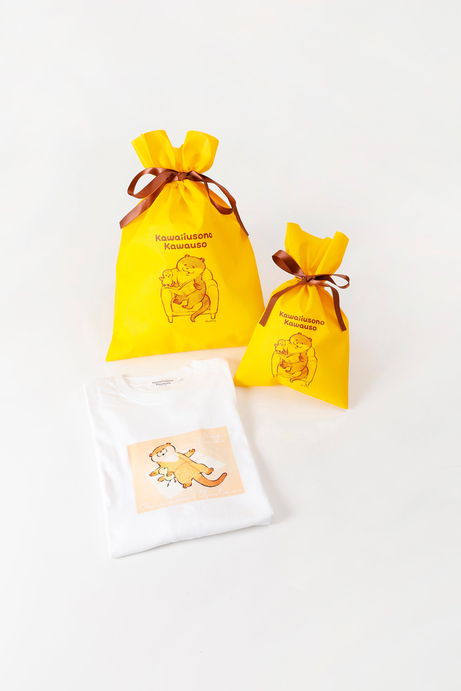 【2BUY10%OFF対象商品】可愛い嘘のカワウソ ギフトバッグ イエロー