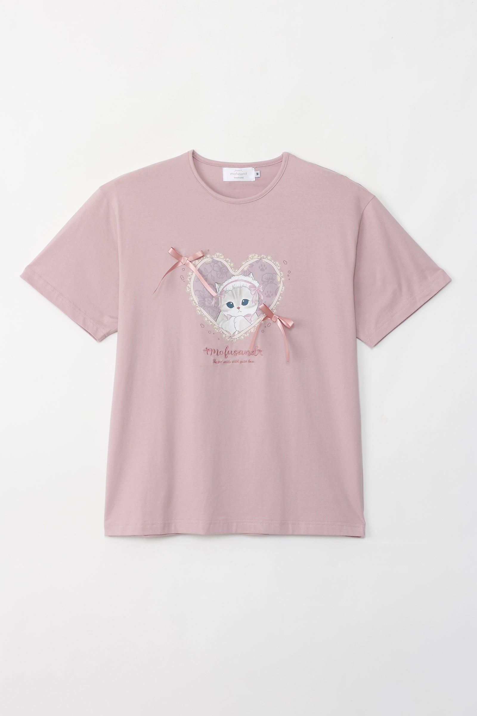 【2BUY10%OFF対象商品】mofusand バレエコア Tシャツ ももりぼにゃん ピンク