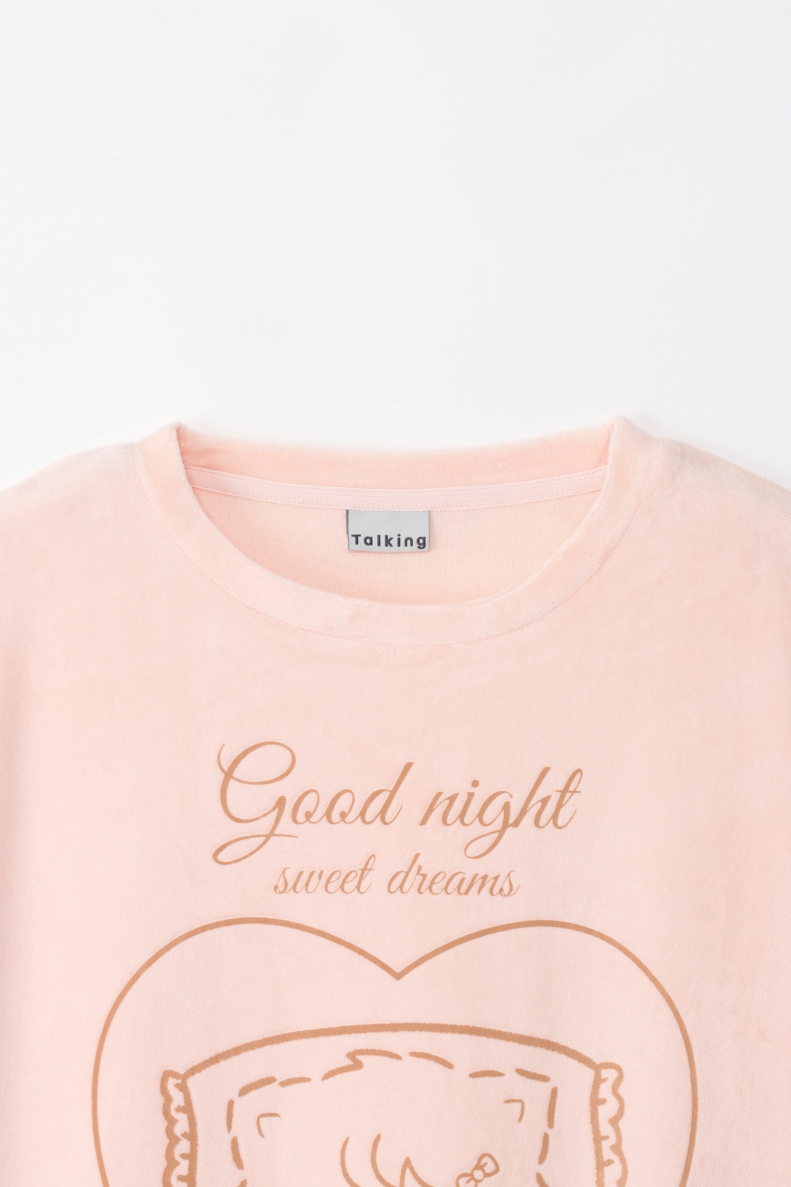 Lil ala mode ルームウェアワンピース GOOD NIGHT ピンクベージュ FREE