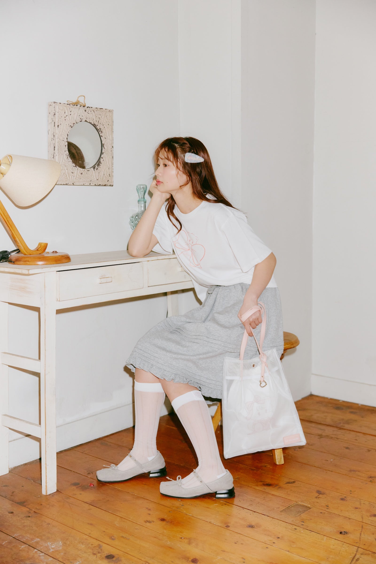 Lil ala mode ヘアクリップ ムース ホワイト