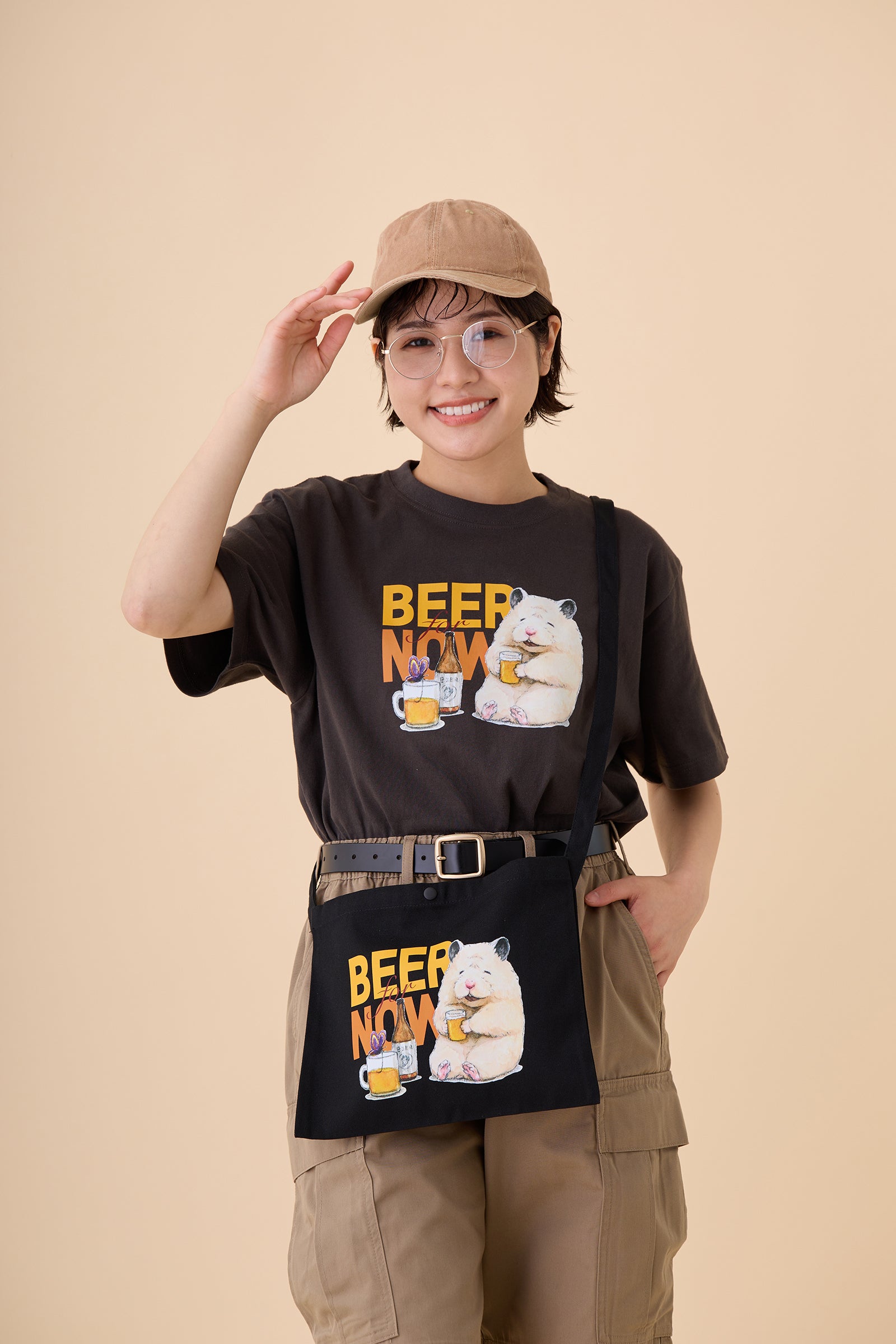助六の日常 サコッシュ BEER FOR NOW ブラック