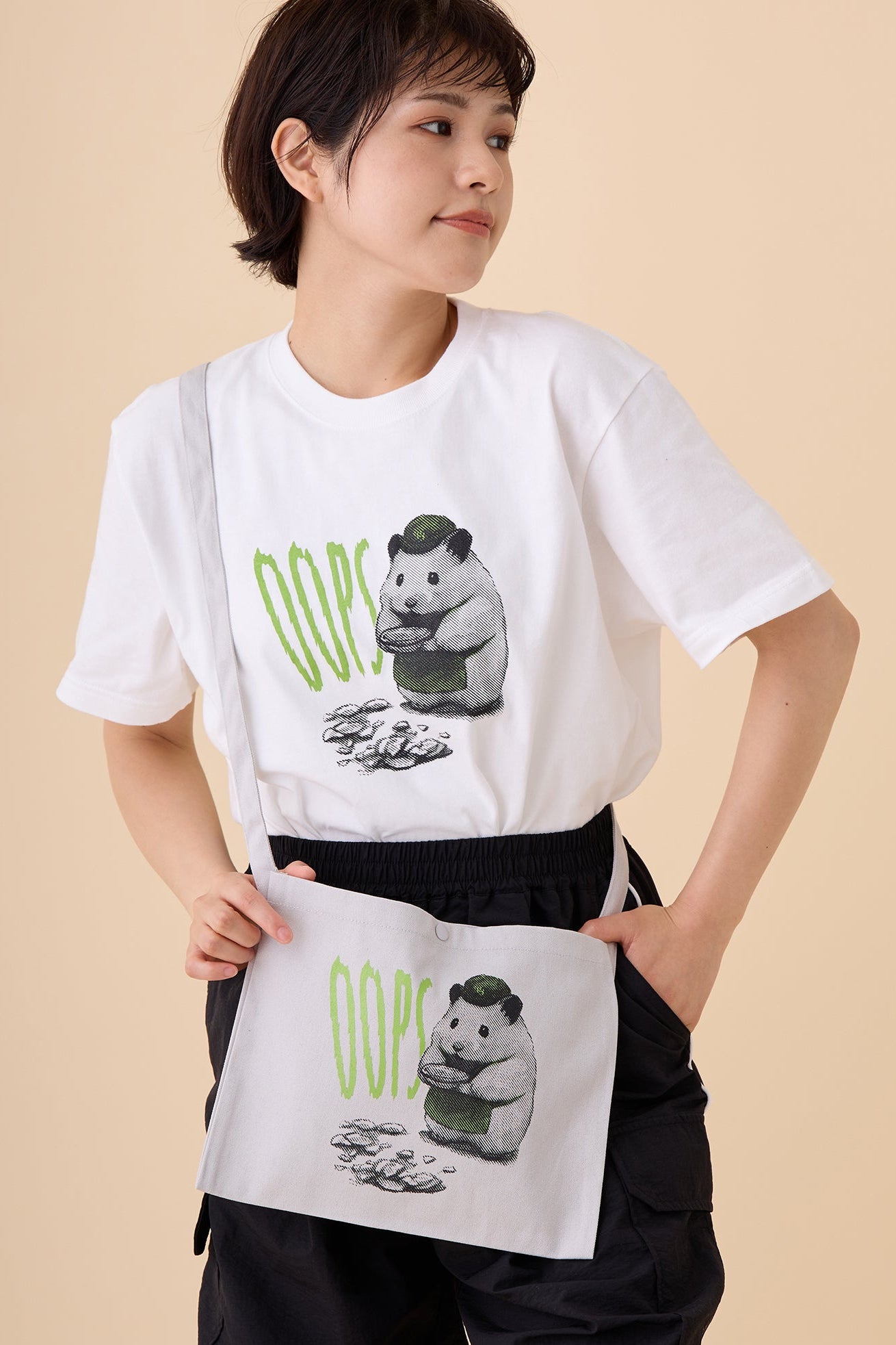 助六の日常 サコッシュ OOPS ライトグレー